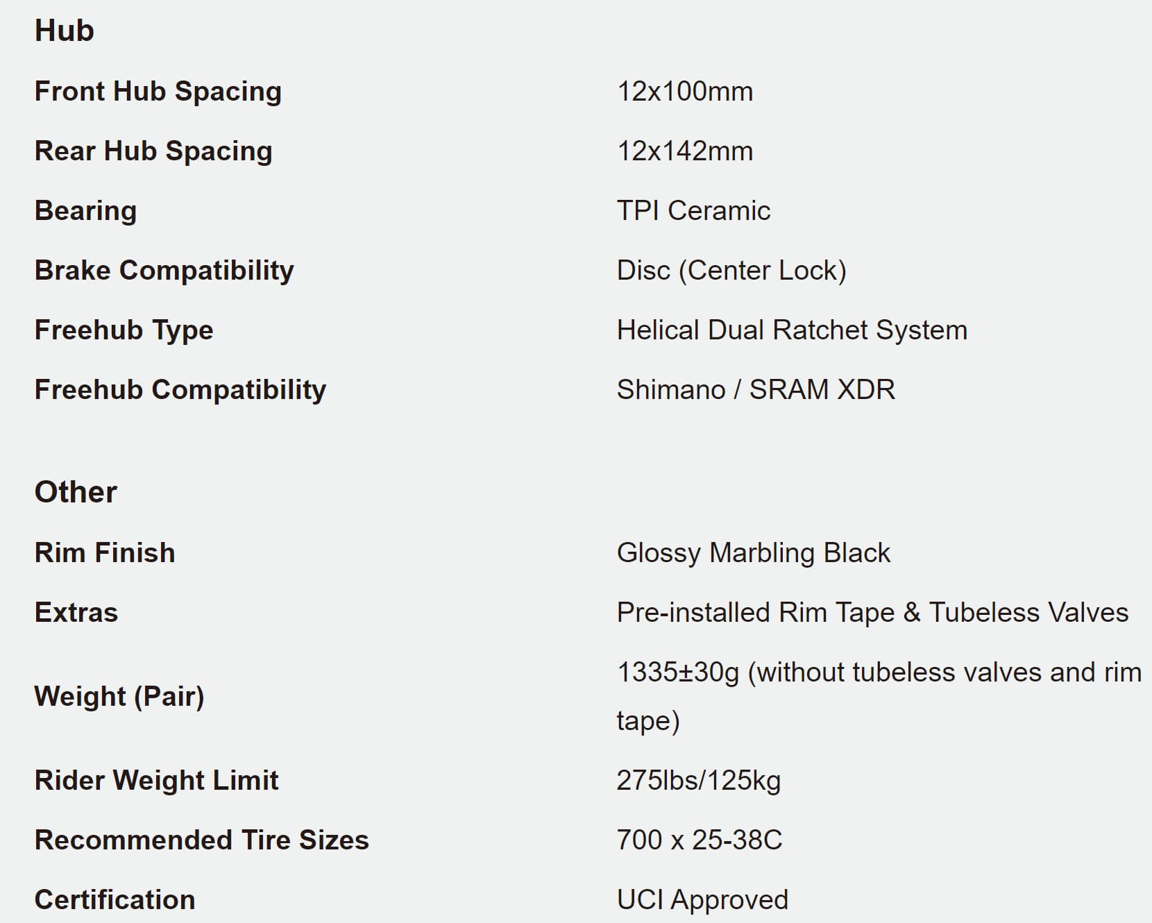 elitewheels drive helix 45D wheelset specification