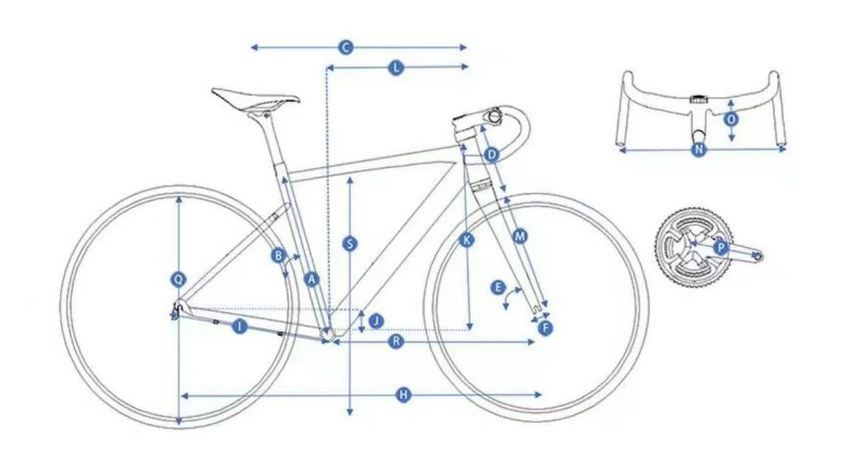 Camp Radon X frame geometry diagram showing measurement points