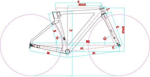 Java J.Air Fuoco frame geometry measurement diagram
