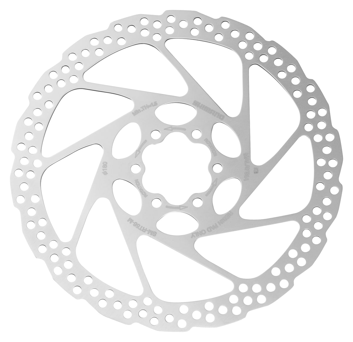 Shimano SM-RT56 180 mm 6-bolt disc rotor etched φ180 and RESIN PAD ONLY