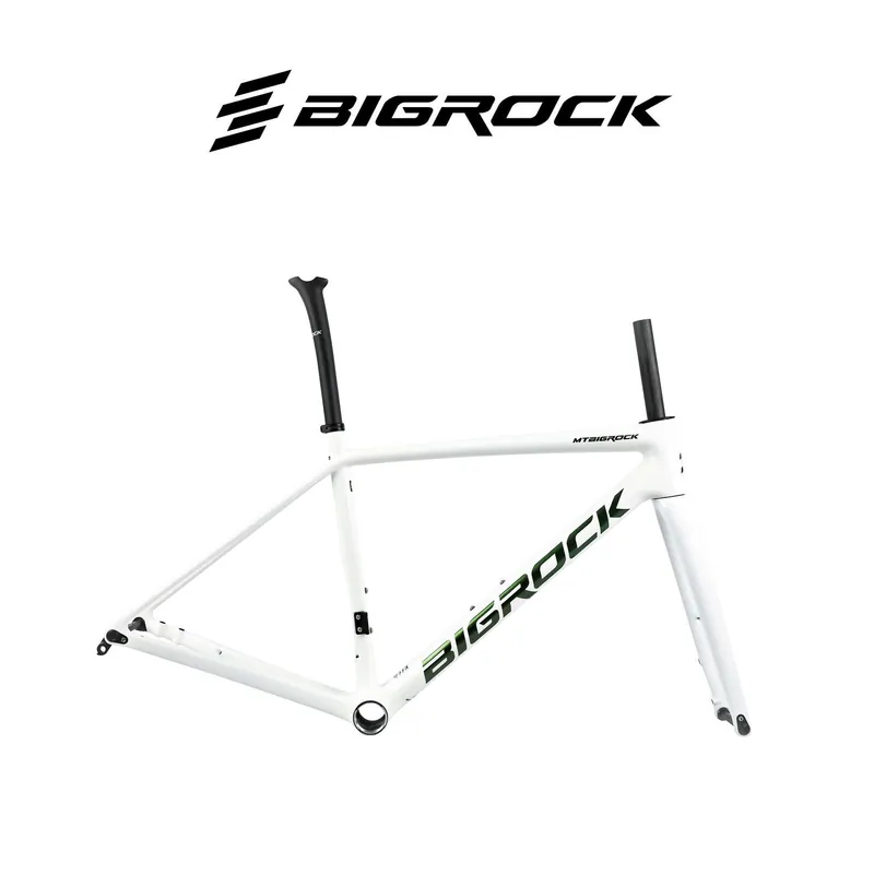 Big Rock road bike frame in White with fork