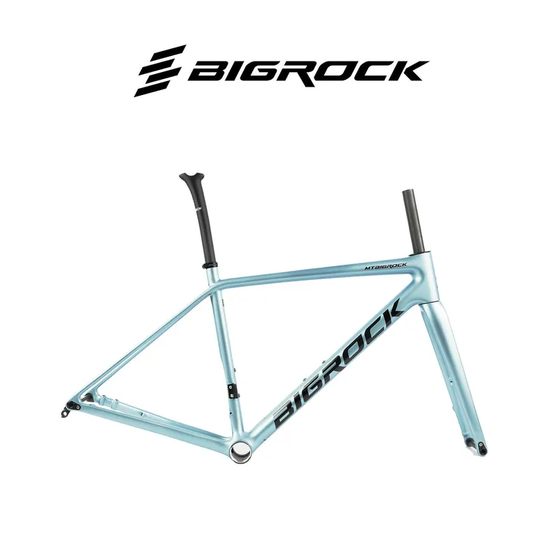 Big Rock road bike frame in Turquoise with fork