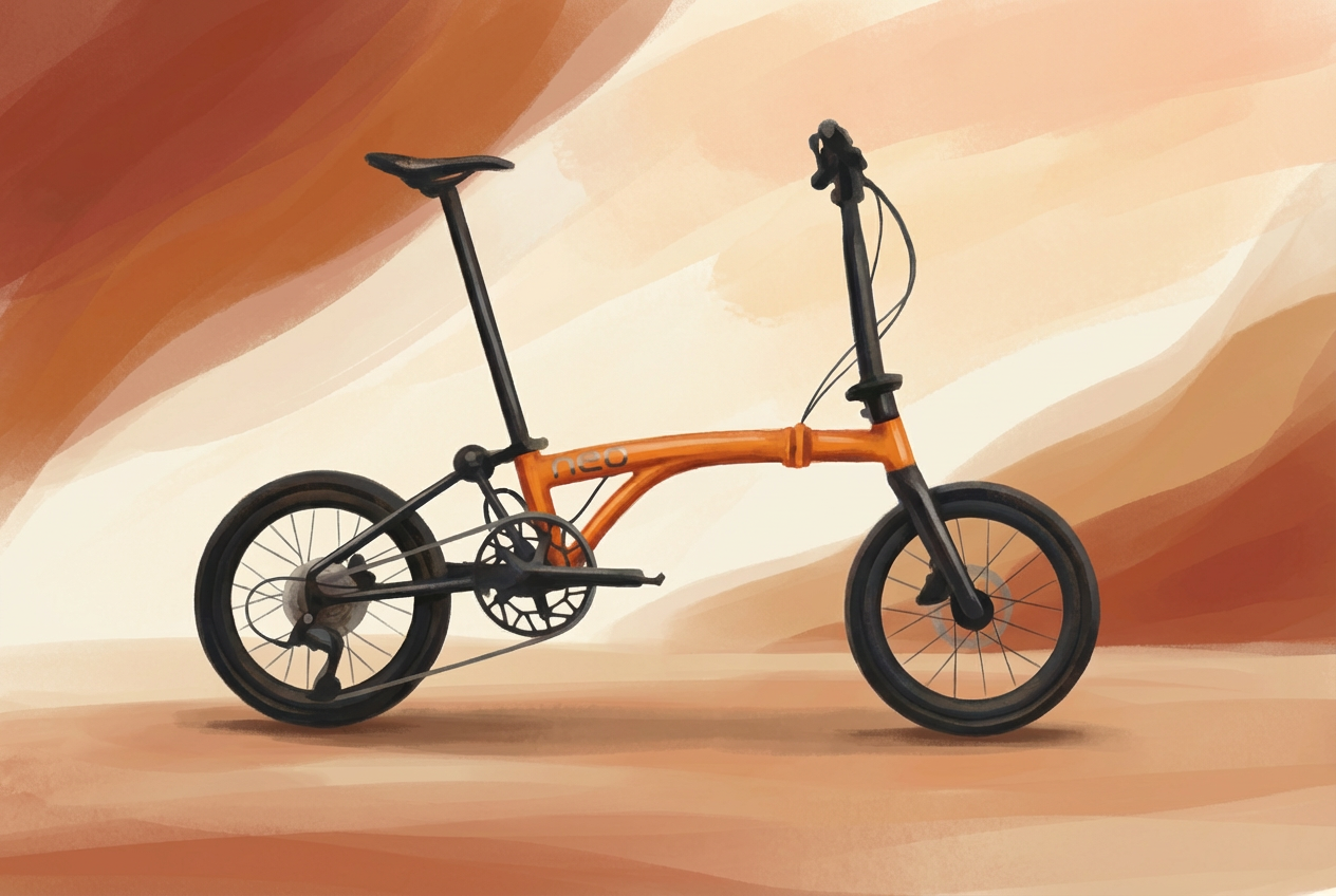 java neo ex12 matt orange folding bike